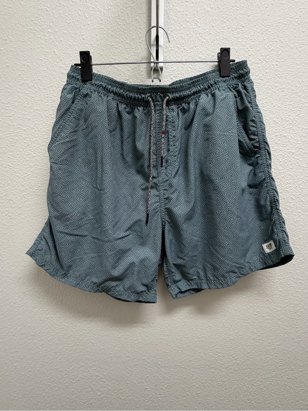 Katin Slate Blue Geometric Drawstring Shorts